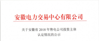 安徽新公示169家售電公司認(rèn)定的投資主體