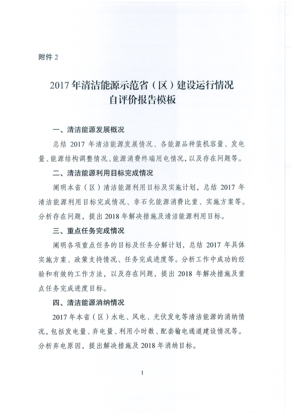 國家能源局發(fā)布建立清潔能源示范省(區(qū))監(jiān)測評價體系(試行)的通知