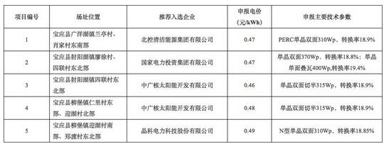 18家企業(yè)10個(gè)光伏應(yīng)用領(lǐng)跑基地中標(biāo)情況