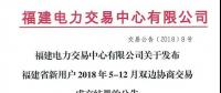 福建省新用戶2018年5-12月雙邊協(xié)商交易成交結果：成交電量72.53億千瓦時