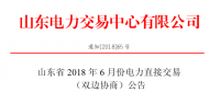 山東省2018年6月份雙邊協(xié)商交易25日展開（附名單）