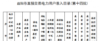 湖南益陽第十四批電力用戶列入直接交易準入目錄公示