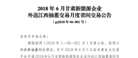 2018年6月甘肅送江西月度省間外送交易 交易電量：1.1億千瓦時