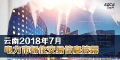 云南2018年7月電力市場化交易信息披露