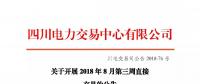 公告 | 四川關(guān)于開展2018年8月第三周直接交易的公告