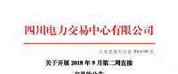 公告 | 四川關(guān)于開展2018年9月第二周直接交易的公告