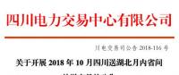 2018年10月四川送湖北月內(nèi)省間外送交易：交易電量0.25億千瓦時(shí)