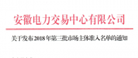 安徽2018年第三批市場主體準(zhǔn)入名單