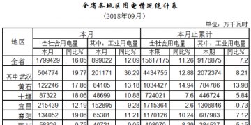 湖北9月電力運行情況：火電廠發(fā)電113.03億千瓦時 增長35.31%