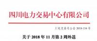 四川2018年11月第2周外送情況信息披露