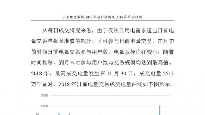 云南電力市場2018年運行分析及2019年市場預(yù)測