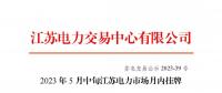 江蘇電力交易中心：2023年5月中旬江蘇電力市場(chǎng)月內(nèi)掛牌交易結(jié)果